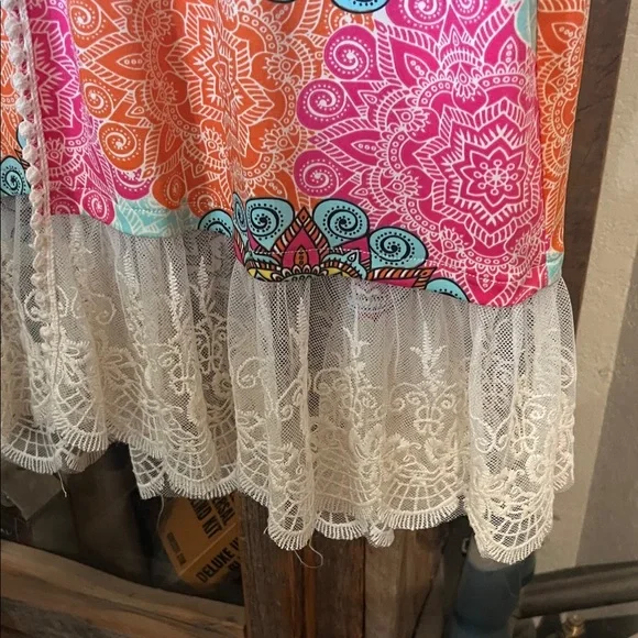 Vibrant Multicolor Mandala Kimono Top - Picture 3 of 10